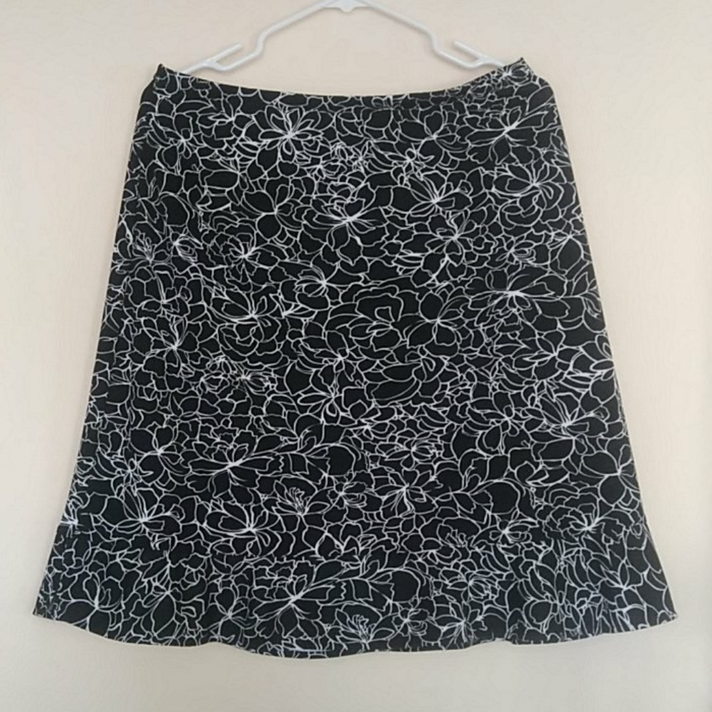 George Floral Black & White Skirt